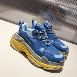 Balenciaga Triples New Thick Soles Sneakers For Men And Women Blue