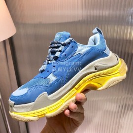 Balenciaga Triples New Thick Soles Sneakers For Men And Women Blue