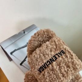 Balenciaga Winter Fur Slippers For Women Brown