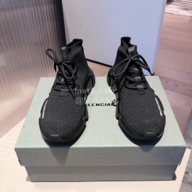 Balenciaga Fashion Black Lace Up Socks Shoes For Men And Women 