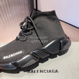 Balenciaga Fashion Black Lace Up Socks Shoes For Men And Women 