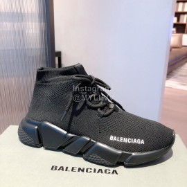 Balenciaga Fashion Black Lace Up Socks Shoes For Men And Women 