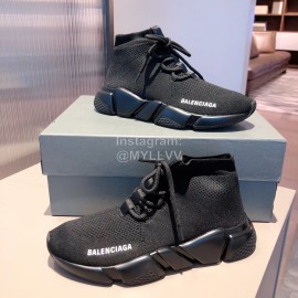 Balenciaga Fashion Black Lace Up Socks Shoes For Men And Women 