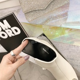 Balenciaga Cowhide High Heel Boots For Women White