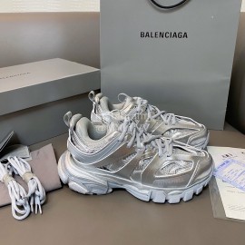 Balenciaga Track3.0 Lace Up Sneakers For Men And Women Silver