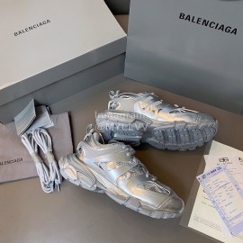 Balenciaga Track3.0 Lace Up Sneakers For Men And Women Silver
