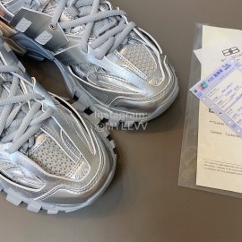 Balenciaga Track3.0 Lace Up Sneakers For Men And Women Silver