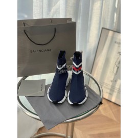 Balenciaga Fashion High Top Sock Shoes For Men And Women Navy
