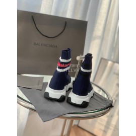 Balenciaga Fashion High Top Sock Shoes For Men And Women Navy