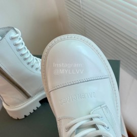 Balenciaga Autumn Winter New Leather Martin Boots For Women White