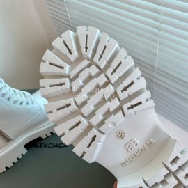 Balenciaga Autumn Winter New Leather Martin Boots For Women White