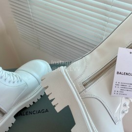 Balenciaga Autumn Winter New Leather Martin Boots For Women White