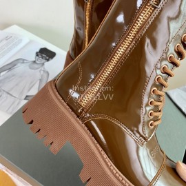 Balenciaga Autumn Winter New Leather Martin Boots For Women Brown