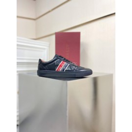 Bally New Calfskin Webbing Casual Sneakers For Men Black