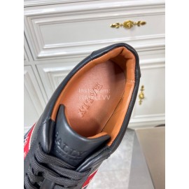 Bally New Calfskin Webbing Casual Sneakers For Men Black