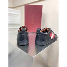 Bally Fashion Calfskin Webbing Casual Sneakers For Men Black
