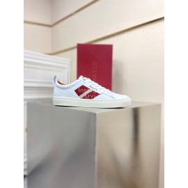 Bally New Calfskin Webbing Casual Sneakers For Men White