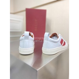 Bally New Calfskin Webbing Casual Sneakers For Men White