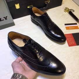 Bally Calfskin Lace Up Shoes For Men Black