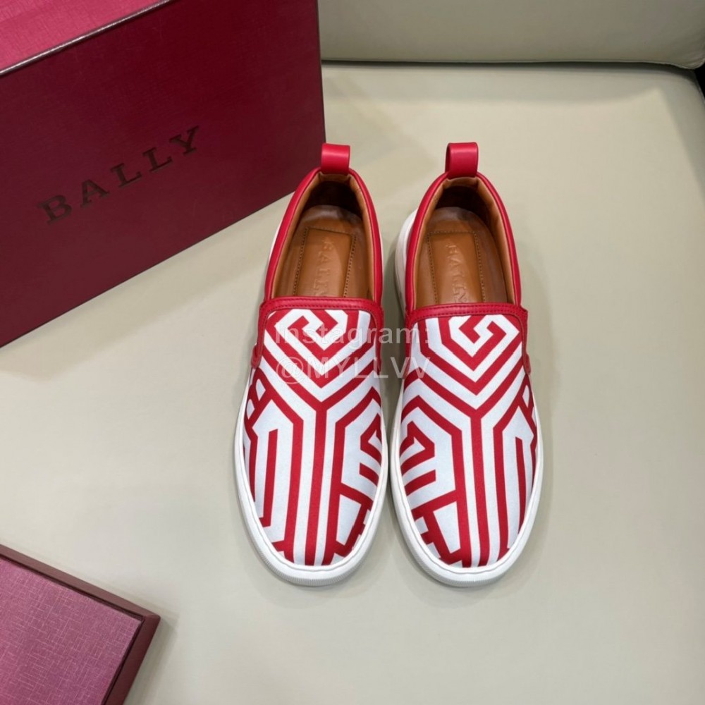 Bally New Cowhide Casual Sneakers For Men Red