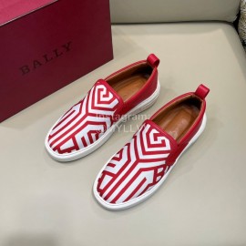 Bally New Cowhide Casual Sneakers For Men Red