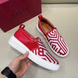 Bally New Cowhide Casual Sneakers For Men Red