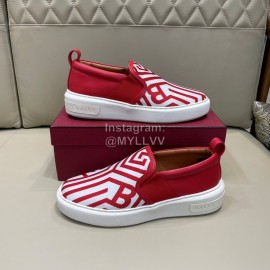 Bally New Cowhide Casual Sneakers For Men Red