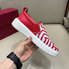 Bally New Cowhide Casual Sneakers For Men Red