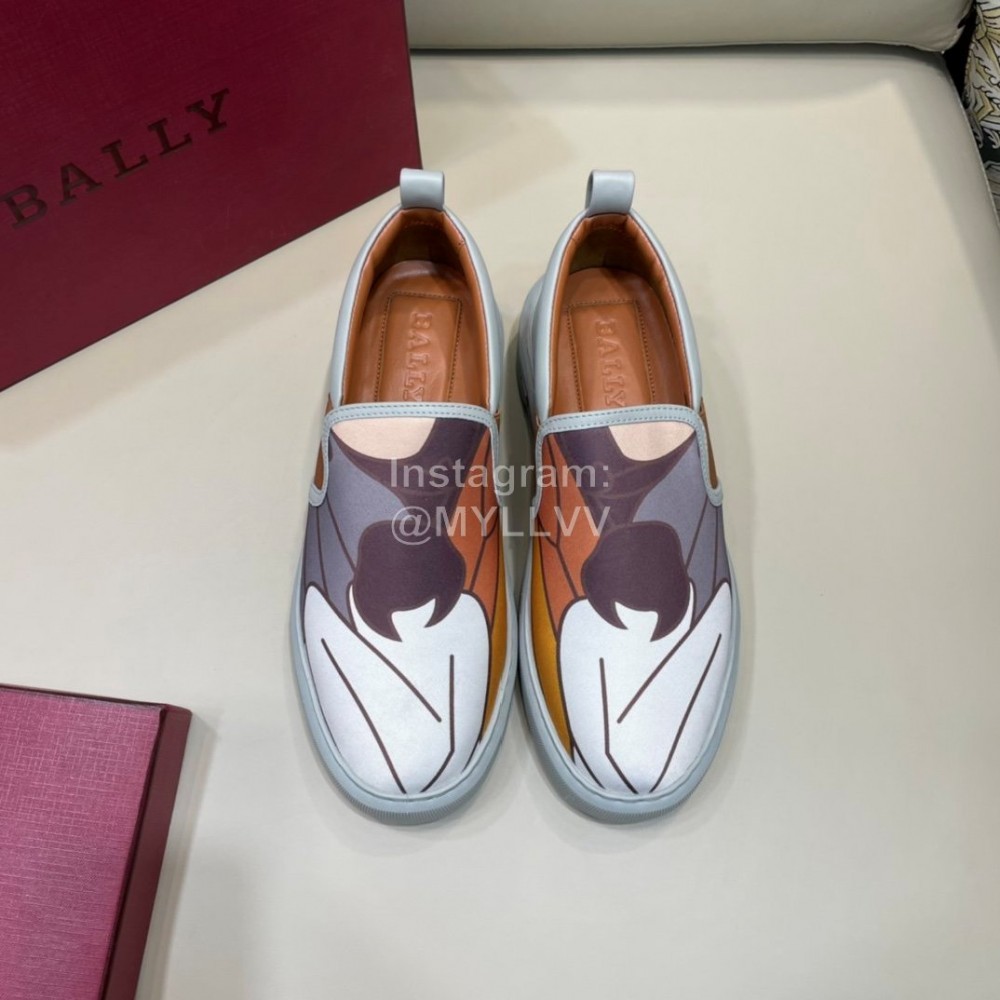 Bally New Printed Cowhide Casual Sneakers For Men White