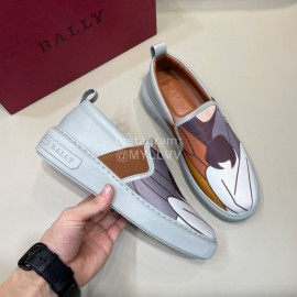 Bally New Printed Cowhide Casual Sneakers For Men White