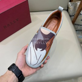 Bally New Printed Cowhide Casual Sneakers For Men White