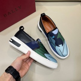 Bally New Printed Cowhide Casual Sneakers For Men Blue