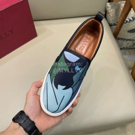 Bally New Printed Cowhide Casual Sneakers For Men Blue