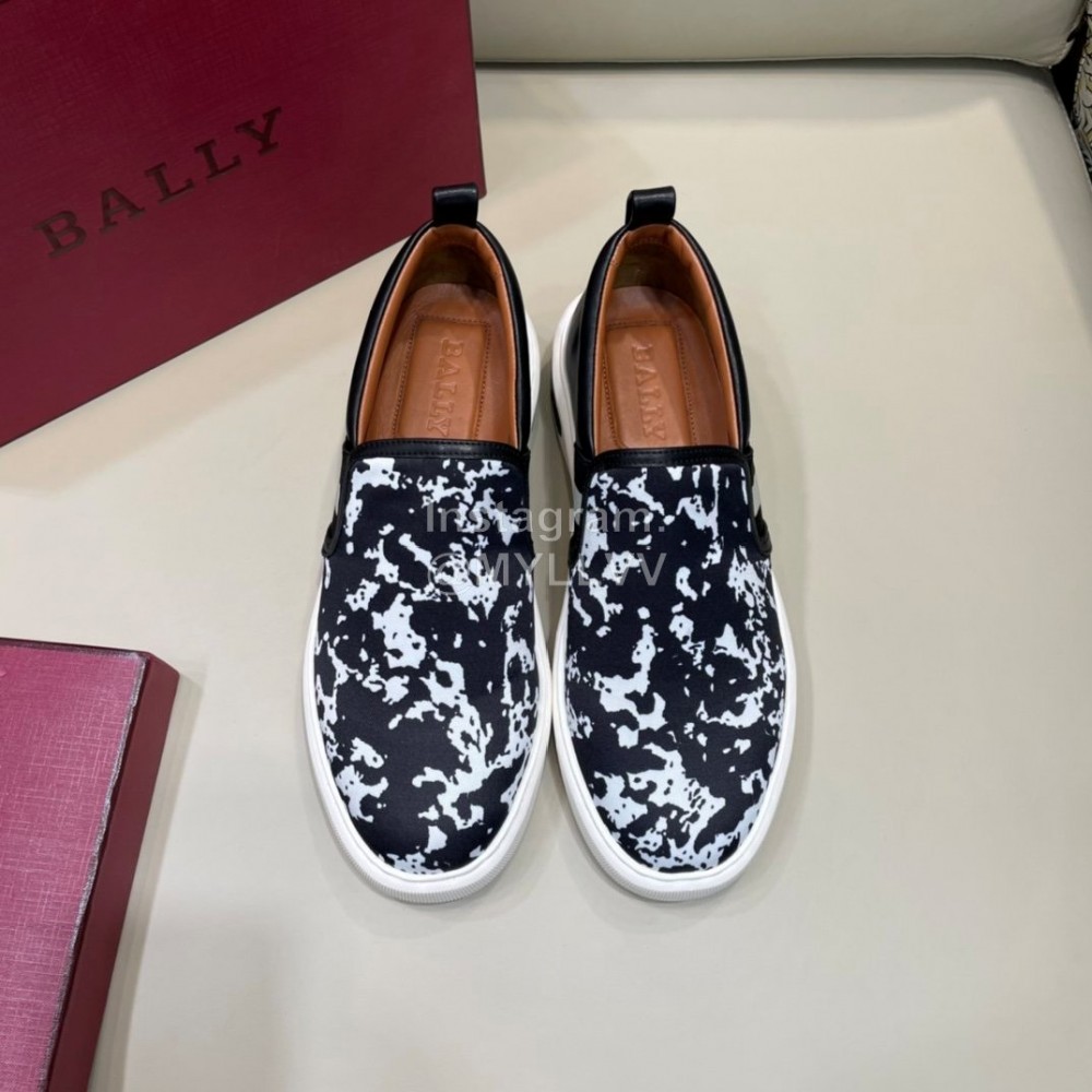 Bally New Printed Cowhide Casual Sneakers For Men Black