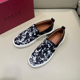Bally New Printed Cowhide Casual Sneakers For Men Black