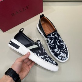 Bally New Printed Cowhide Casual Sneakers For Men Black