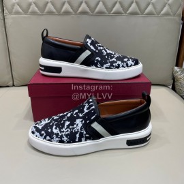Bally New Printed Cowhide Casual Sneakers For Men Black
