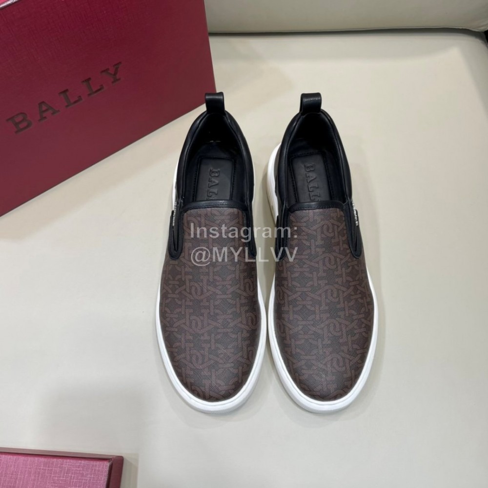Bally New Printed Cowhide Casual Sneakers For Men Coffee