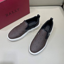 Bally New Printed Cowhide Casual Sneakers For Men Coffee