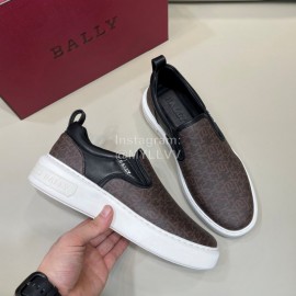 Bally New Printed Cowhide Casual Sneakers For Men Coffee