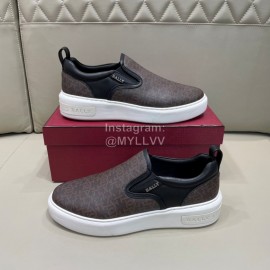Bally New Printed Cowhide Casual Sneakers For Men Coffee