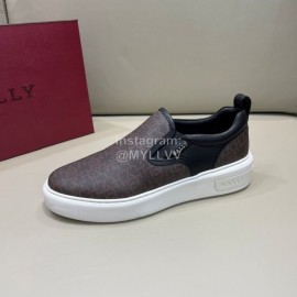 Bally New Printed Cowhide Casual Sneakers For Men Coffee