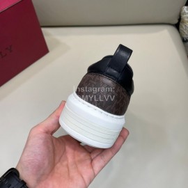 Bally New Printed Cowhide Casual Sneakers For Men Coffee