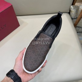 Bally New Printed Cowhide Casual Sneakers For Men Coffee