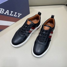 Bally Light Cowhide Lace Up Casual Sneakers For Men Black