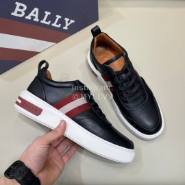 Bally Light Cowhide Lace Up Casual Sneakers For Men Black