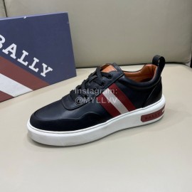 Bally Light Cowhide Lace Up Casual Sneakers For Men Black