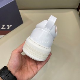 Bally Light Cowhide Lace Up Casual Sneakers For Men White