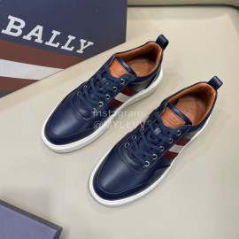 Bally Light Cowhide Lace Up Casual Sneakers For Men Navy
