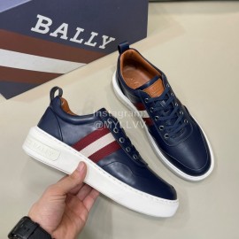 Bally Light Cowhide Lace Up Casual Sneakers For Men Navy